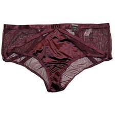 NWT TORRID Cheeky Pantie Underwear Sz 3X-4X Burgundy Silky Sheer Mesh Material