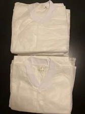 Pack Of 10 White Lab Coats, Size 5Xl 5S Disposable with Snap Closure, Knit Cuffs