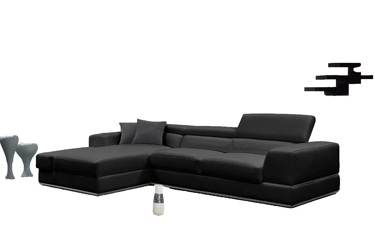 Black Leather Living Room Sofa Sets