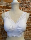 Rhonda Shear Classic White Ahh Bra Lace Neckline New Removable Pads