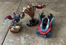 Lot Of 3 Skylanders Different Figures Orange Bottom, Blue