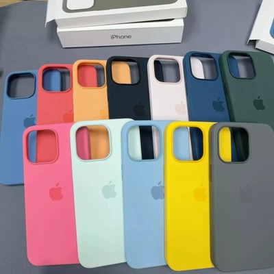 Liquid Silicone Case Per iPhone 16 15 14 13 12 Pro Max 16 Plus Logo Cover Skin