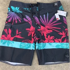 Rip Curl Men's Multi-Color Floral Adjustable RipTide Style Swim Trunks 34 Waist