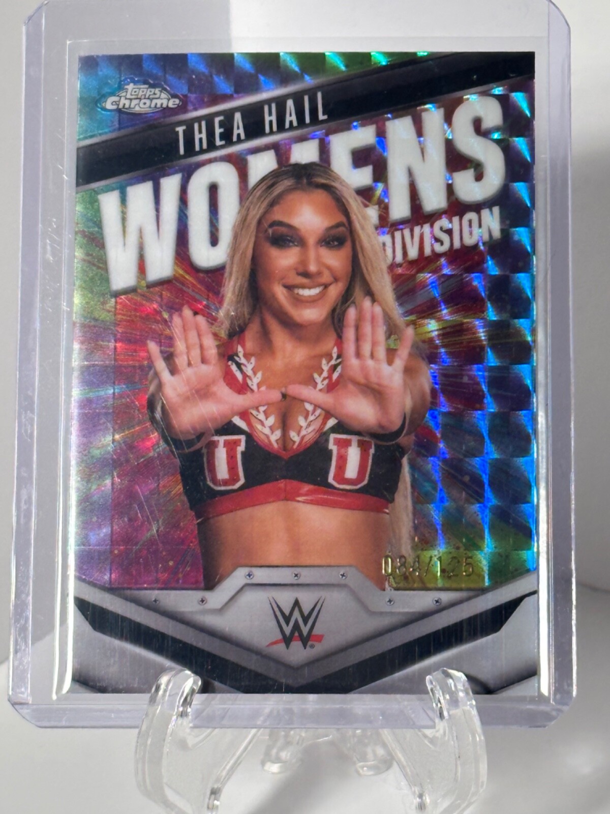 2025 Topps Chrome WWE Thea Hail Womens Division Geometric Refractor #d /125