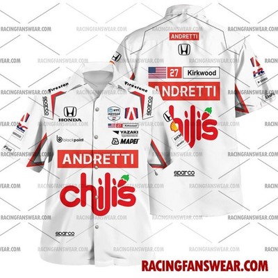 Kyle Kirkwood IndyCar Racing 2025 Uniform Apparel Clothes Hawaiian Polo Shirts