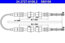 Handbremsleitung 24.3727-0108.2 ATE für VW PASSAT B1 Variant PASSAT B2 SANTANA