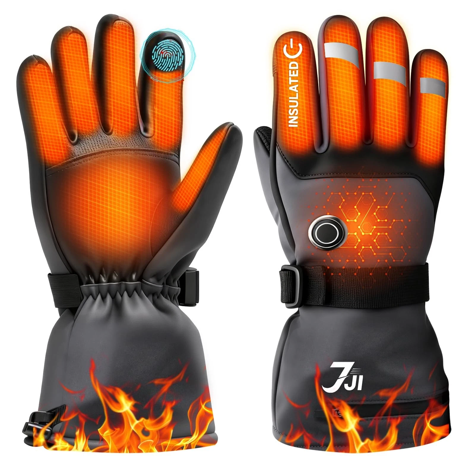 Heated Gloves for Men , Rechargeable Heated Gloves with 3 Temperature Modes, ...