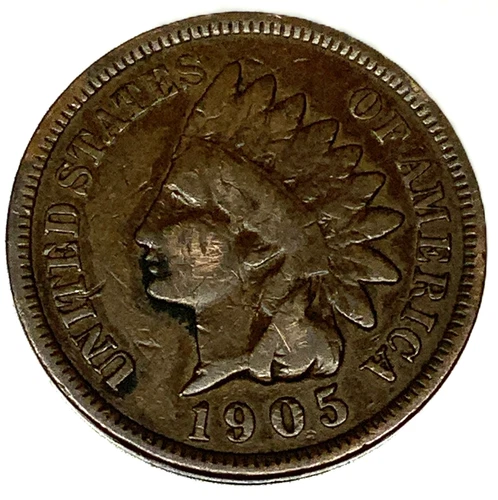 1905 Indian Head Cent Penny VG Very Good Condition 1c One Cent US Coin- 2321