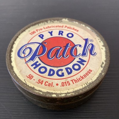 Vintage Blechdose Pyro Hodgdon Waffenreinigung Flicken Werbung Jagd selten