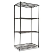 Alera SW503624BL 36" x 24" x 72" Industrial 4-Shelf Wire Shelving Kit - BK New