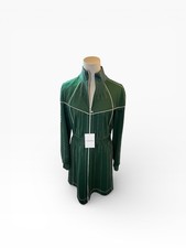 Valentino Sporty Green Zip Front Dress with White Piping IT 44- US 8 NWT