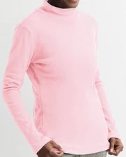Croft & Barrow Size XXL Solid Light Pink mock neck top, long sleeve, NWT