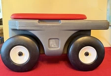Step 2 Rolling Garden Hopper Utility Seat Storage Cart Organizer Red Black USA