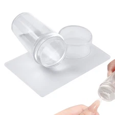  Silicone French Clear Tip Nail Stamp Nail Art Stamper Kit Diy Manicures Tool