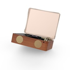 Brown Retro CD Player Multi Functional Music Player Rechargeable Home Speakers