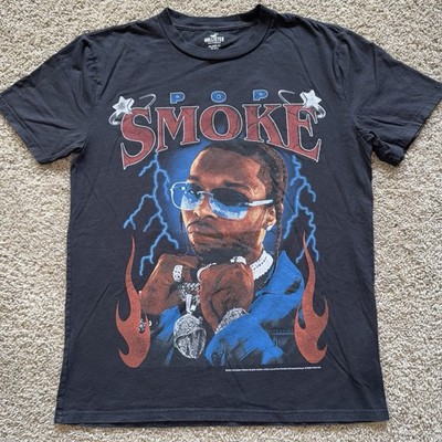 Hollister Pop Smoke Hip Hop Rap Double Sided Relaxed Fit Graphic T Shirt Mens M