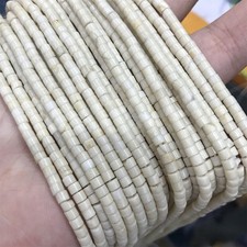 2x3mm High Quality White Fossil Jasper Heishi Spacer Beads for Jewelry Making