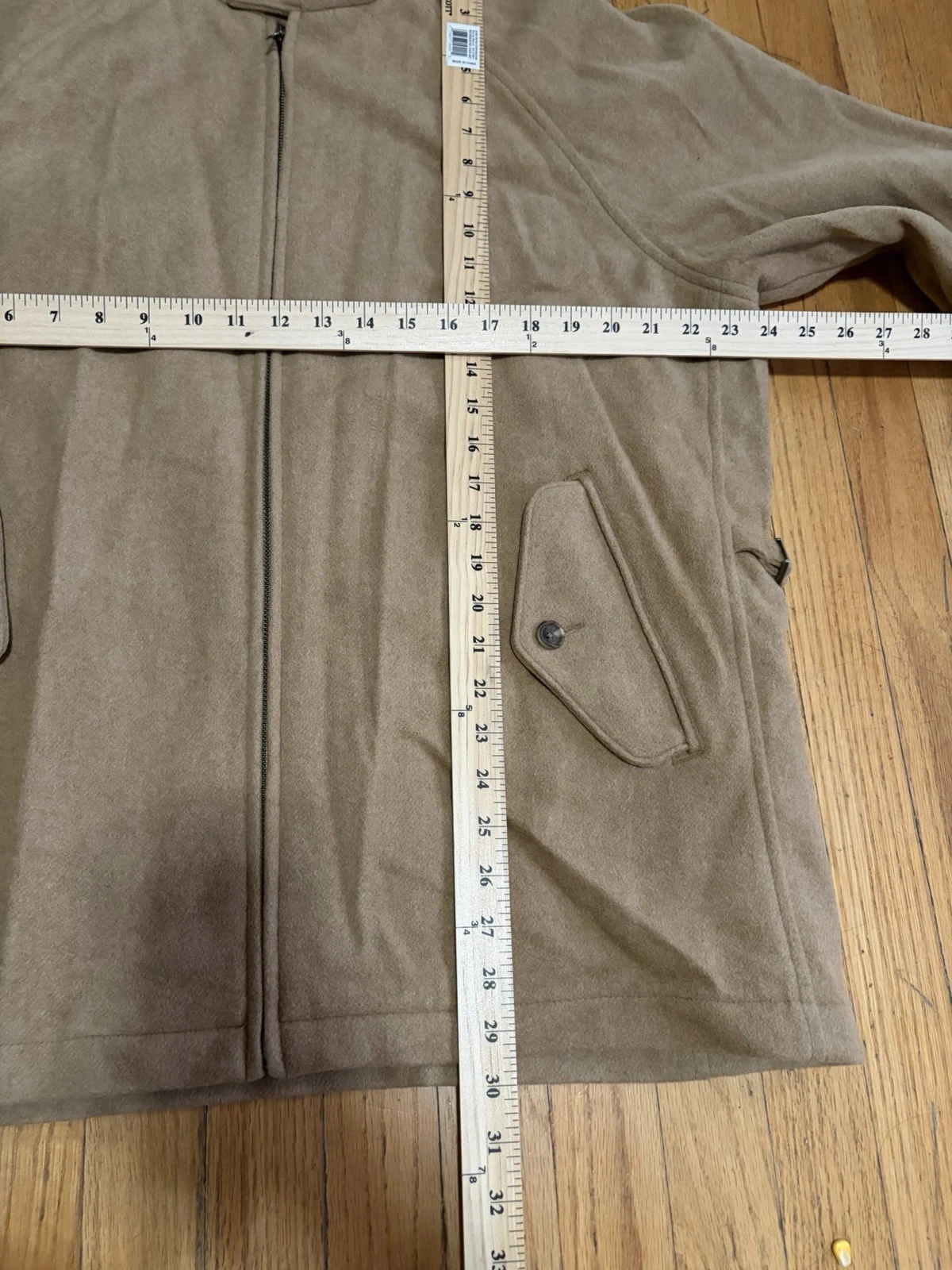Vintage Polo Ralph Lauren Wool Harrington Jacket Mens Large Camel Tan Full Zip - product detail image 12