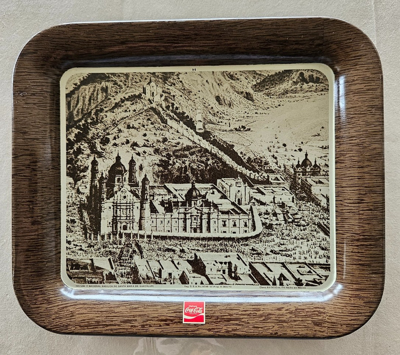 Coca-Cola Vintage Mexico Mini Metal Tray Basilica De Santa Maria De Guadalupe