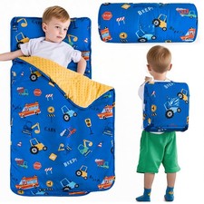 Nap Mat Blue Car Slumber Bag,Kid Sleeping Mat with Removable Pillow  Minky B...