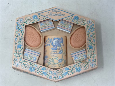 Vintage St Michael Geschenkset Elisabethanische Talk Seife Badewürfel Neu Verpackt M&S 80er
