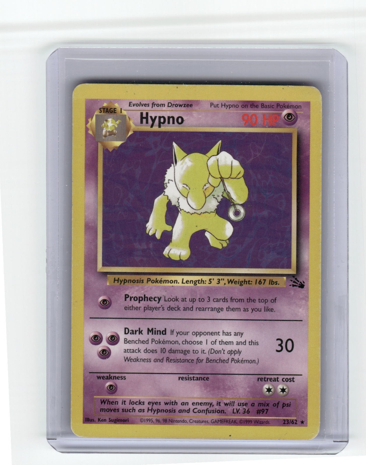 Hypno (23) Fossil Rare Pokemon Moderately played