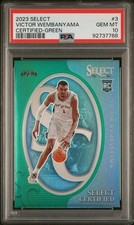 2023 Panini Select Select Certified Victor Wembanyama #3 Green Prizm PSA 10