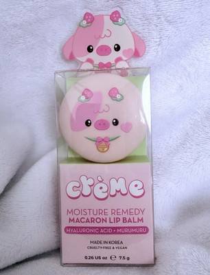 Crème Moisture Remedy Macaron Lip Balm Pink, Hyaluronic Acid & Murumuru 0.26 oz