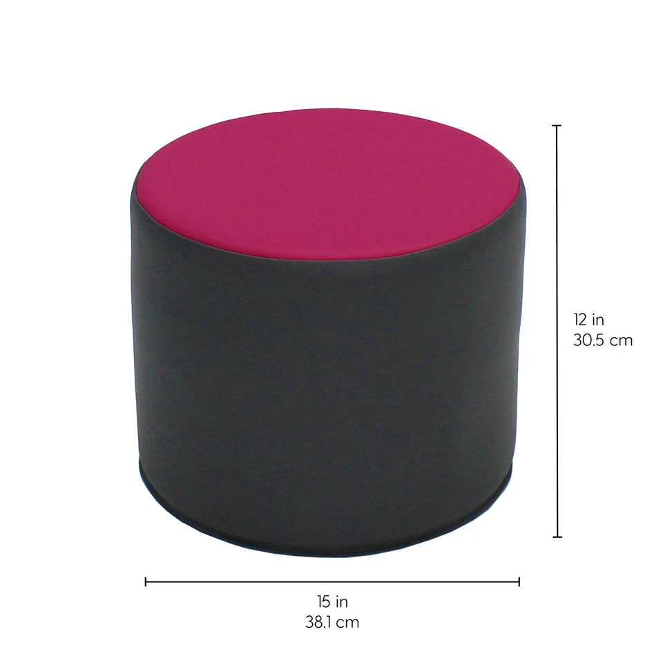 12763-DG SoftScape 15" Round Two-Tone Accent Ottoman for Ages 4-7, (4-Piece) ... - Image 2 of 4