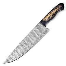 Custom HandMade Damascus Steel Chef Knife Hand Forged Blade PineCone Handle 2948