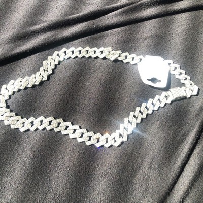 Men s Diamond Simulant 18 Inch Cuban Link VVS1, Stainless Steel 316L 