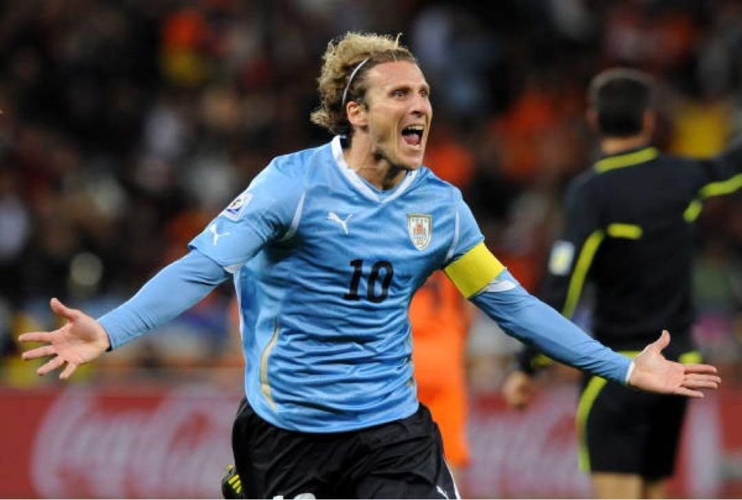 Diego Forlan URUGUAY 2010 WC HOME Uniform Jersey Size XL W/Rubber