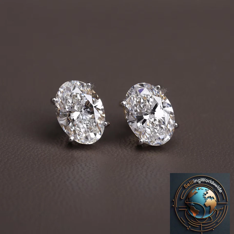 Orecchini in argento sterling 925 con diamanti coltivati in laboratorio... - Immagine 4 di 4