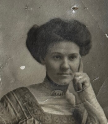 Beautiful Woman Victorian Era Fashion Elegant Pose 1900s