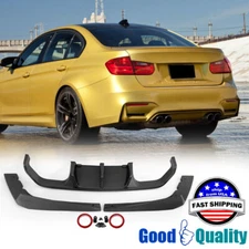 For BMW F80 M3 F82 F83 M4 3PC Carbon FIber V Style Rear Bumper Diffuser 2015-20