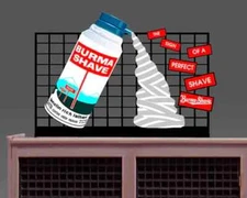 BURMA SHAVE ROOFTOP BILLBOARD ANIMATED SIGN -O-SCALE- LIGHTS, FLASHES & MORE!