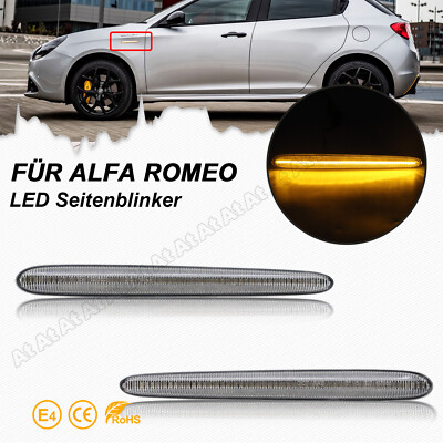 2x yellow LED side indicator lights for Alfa Romeo Giulietta 940 2010-2021