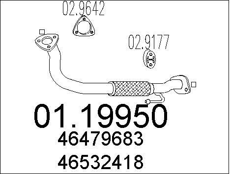 Tuyau d'échappement Fiat Punto 1.2 16V pour réparer les fuites et bruits de moteur