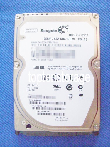 HP 515658-003 250GB 2,5" SFF 7,2K 3Gb SATA Festplatte für Laptop // ST9250410AS