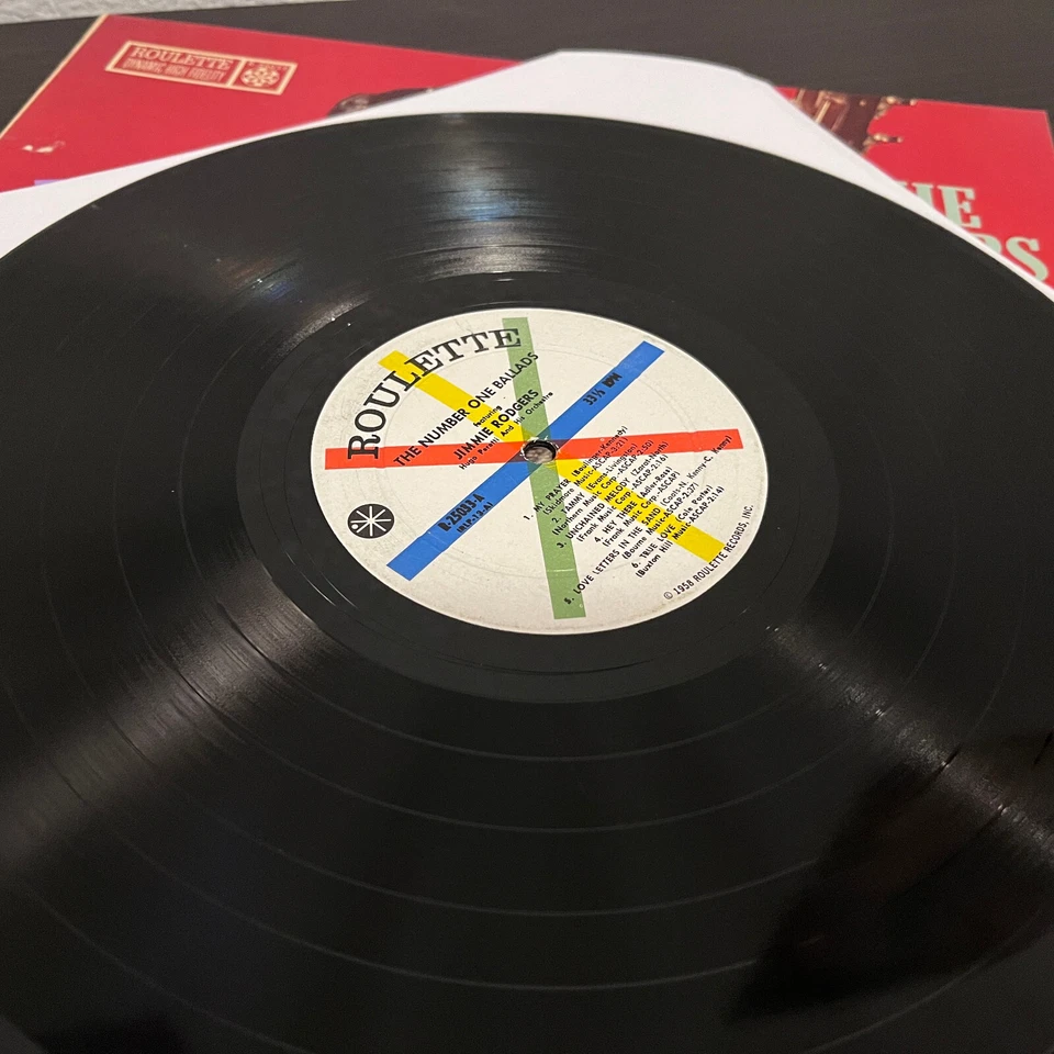 JIMMIE RODGERS - The Number One Ballads (Roulette) - 12" Vinyl Record LP - VG - Image 3 of 3