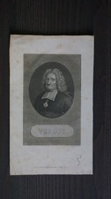 VERTOT RENE AUBERT DE (1655-1735) - HISTORIEN- GRAVURE ORIGINALE XIXEME