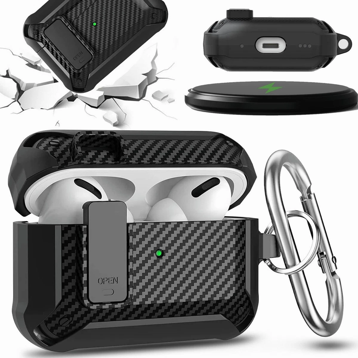 Soft Case For Airpods Pro 2023 Pro 2 Earphone Accessories Carbon Fiber  Cover For AirPods 3 2 1 Pro Pro2 Cases Capa With Keychain - AliExpress