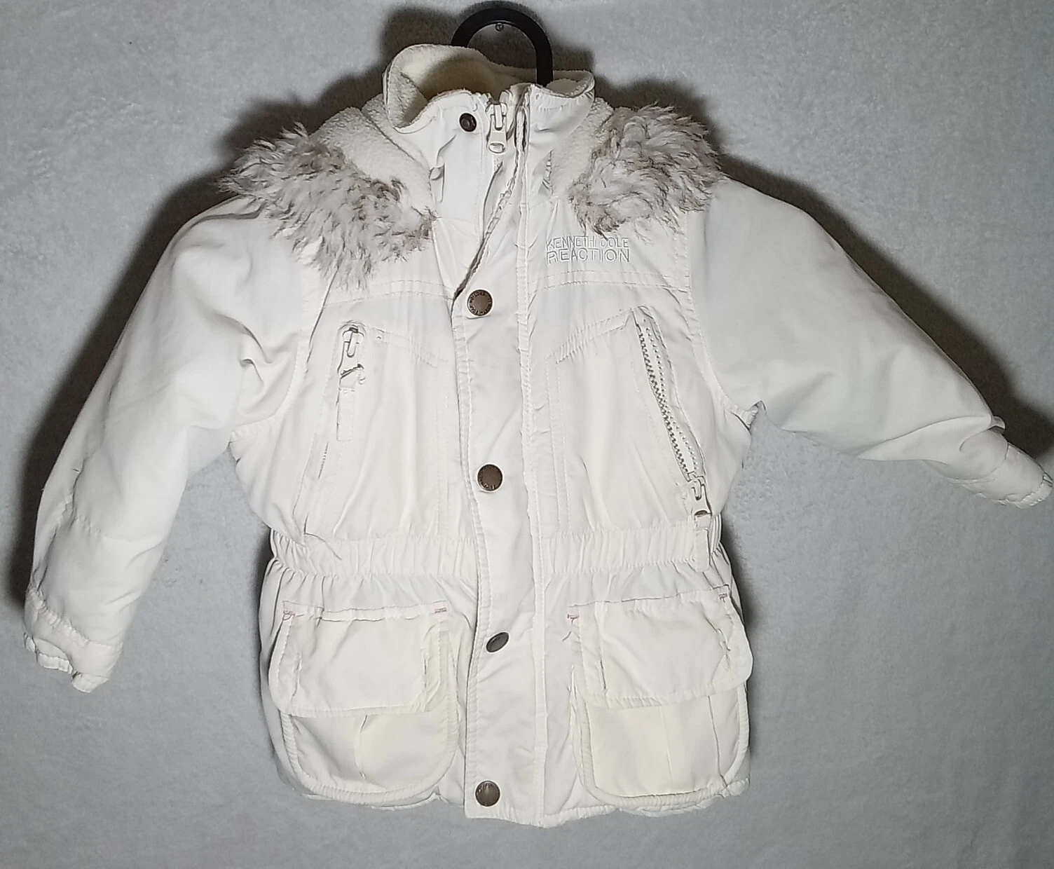Cappotto tampone trapuntato bianco con cappuccio Michael Kors bambina taglia 3T