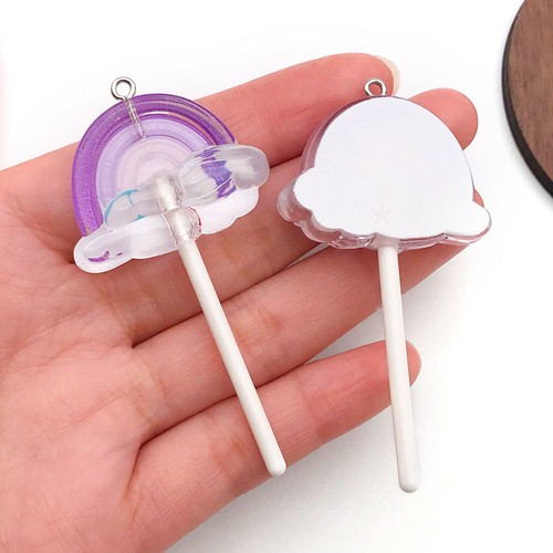 10pcs Resin Rainbow Lollipop Charms Pendants for DIY Jewelry Making 35*67mm - Picture 17 of 20