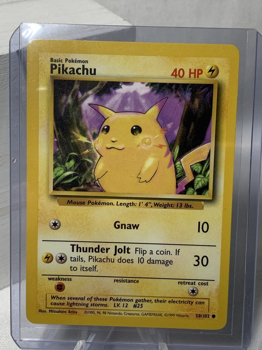 Pikachu 58/102 Common - Base Set Unlimited - Pokemon TCG 1999