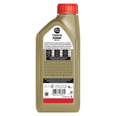 Castrol EDGE TITANIUM 5W-40 　8L Castrol EDGE Titanium 5W-40 5W40 Fully Synthetic Engine Oil - 1