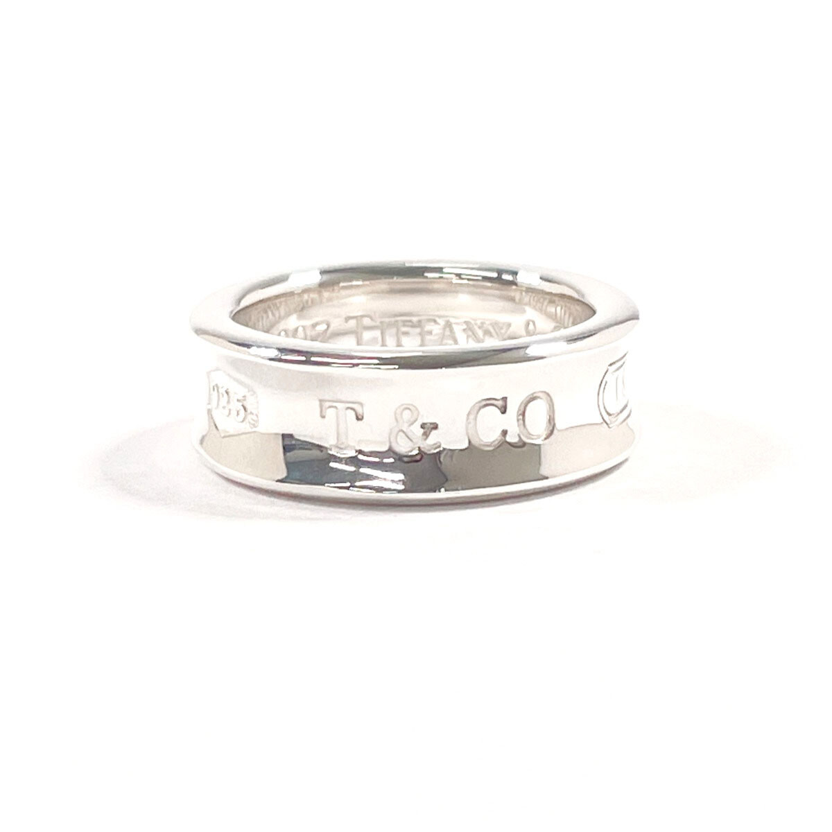 Tiffany & Co. シルバーリング 1837 age925 Tiffany & Co Titanium Silver 1837 Wide Concave Band Size 4.5