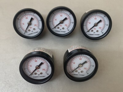#ad Lot of 5 MAMAC Systems 30 PSI 2.1 Bar Bottom Mount Pressure Gauge $16.99
