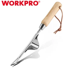 WORKPRO Weed Puller Tool V-Shaped Forks Leverage Base Weeds Removal Root Digging