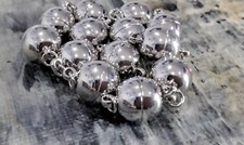 Magnetic Clasp, Real Platinum Plated, N45 Grade Strong Magnets, 16x10mm, 5 sets